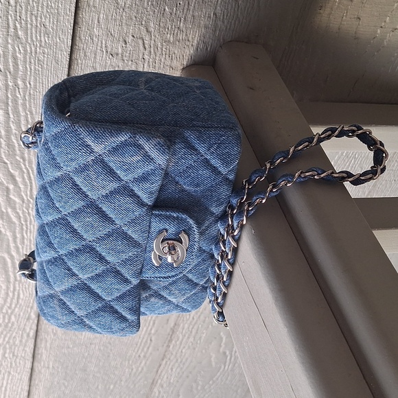 Chanel interlocking CC denim mini flap bag nearly FULL SET - Picture 2 of 14
